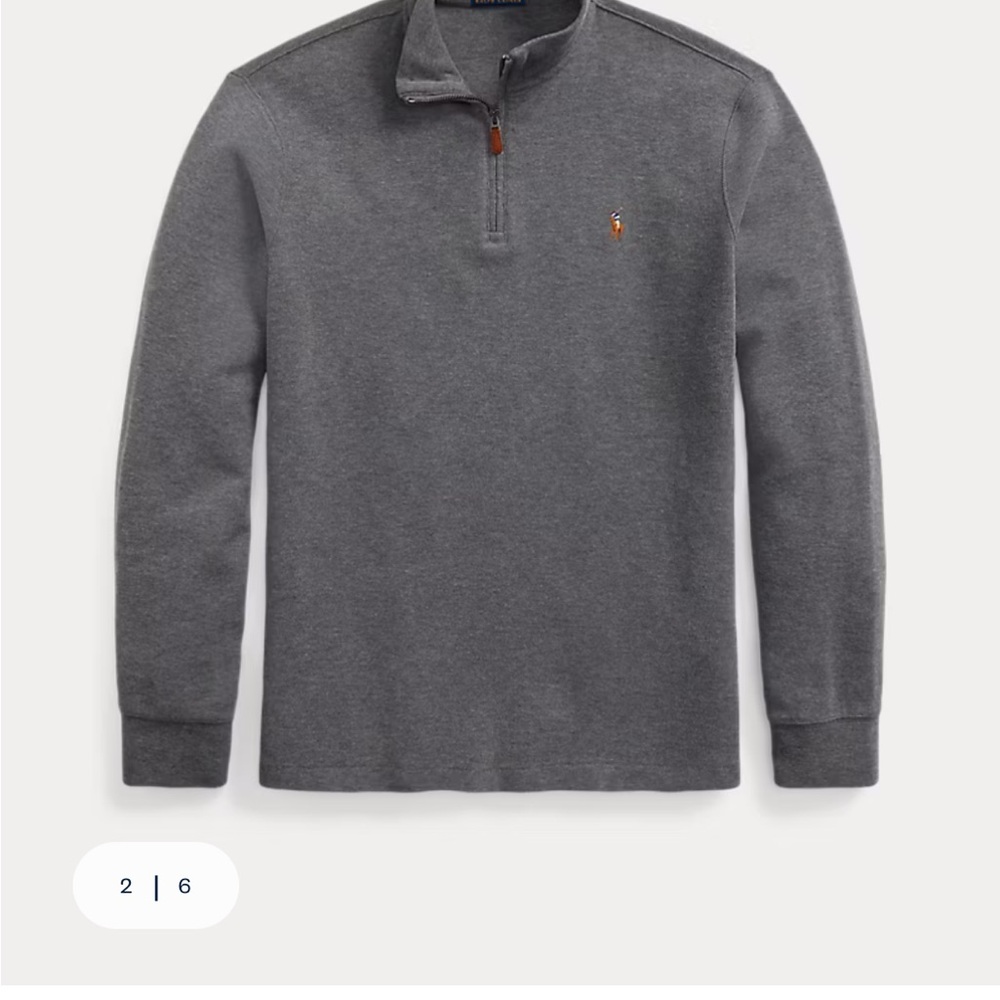 Polo by Ralph Lauren Men's Charcoal Quarter-Zip Sweatshirt